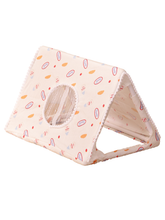 Itandme Pet Tent for Rabbits and Hamsters - Cozy, Breathable House with Transparent Window, High-Quality Hideout, Easy Access Design, Yellow with White Floral Patterns, All-Weather Protection, Small Animal Tent | Floral Pattern Tent | Ventilated Ten