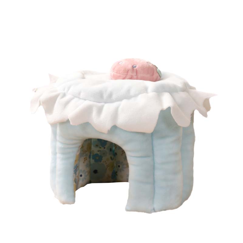 ITANDME Bunny Hideout Guinea Pig Bed Buttercream Lace Cake Small Animal Hideout - Spacious Washable Bunny Bed House Rabbit Hideaway with Secure Hook Design, for Hedgehog Chinchilla Hamster