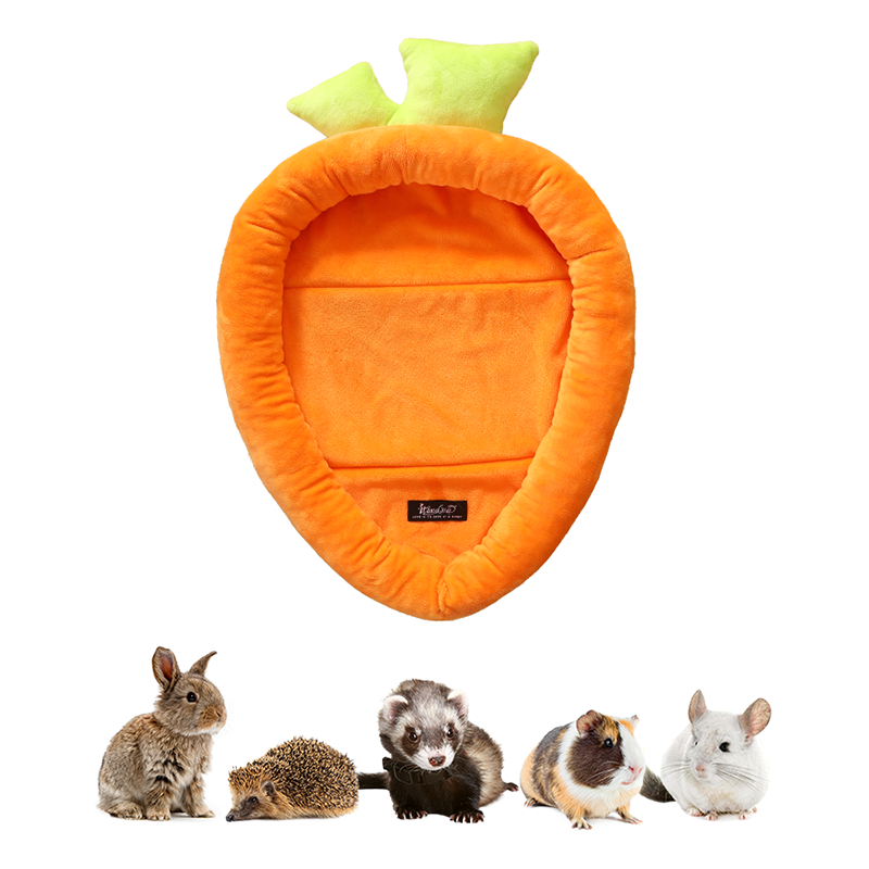 Bunny Bed Rabbit Bed Carrot Shape Bunny Beds Soft Comfortable Rabbits Beds Machine Washable Indoor Guinea Pig Bed Cute Small Animal Bed for Guinea Pig Chinchilla Ferret Squirrel Hedgehog