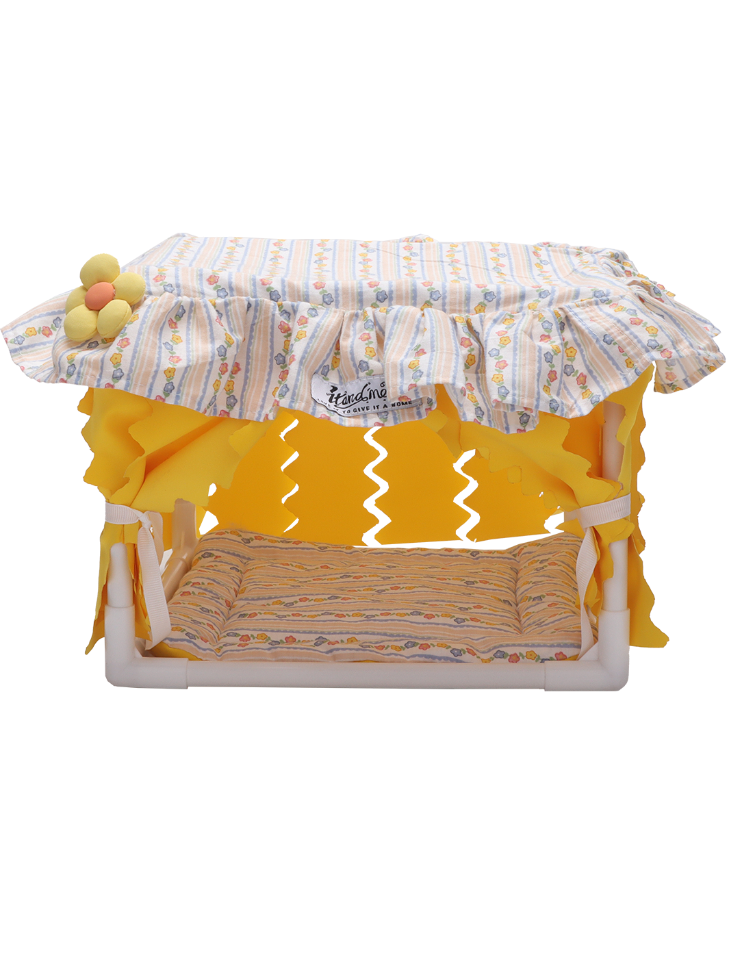 Guinea Pig Hideout Small Animal Bed Breathable Bunny Bed with Lace Flower Design Machine Washable Soft Cushion Indoor Pet Summer House Habitat for Guinea Pig Rabbit Chinchilla Ferret