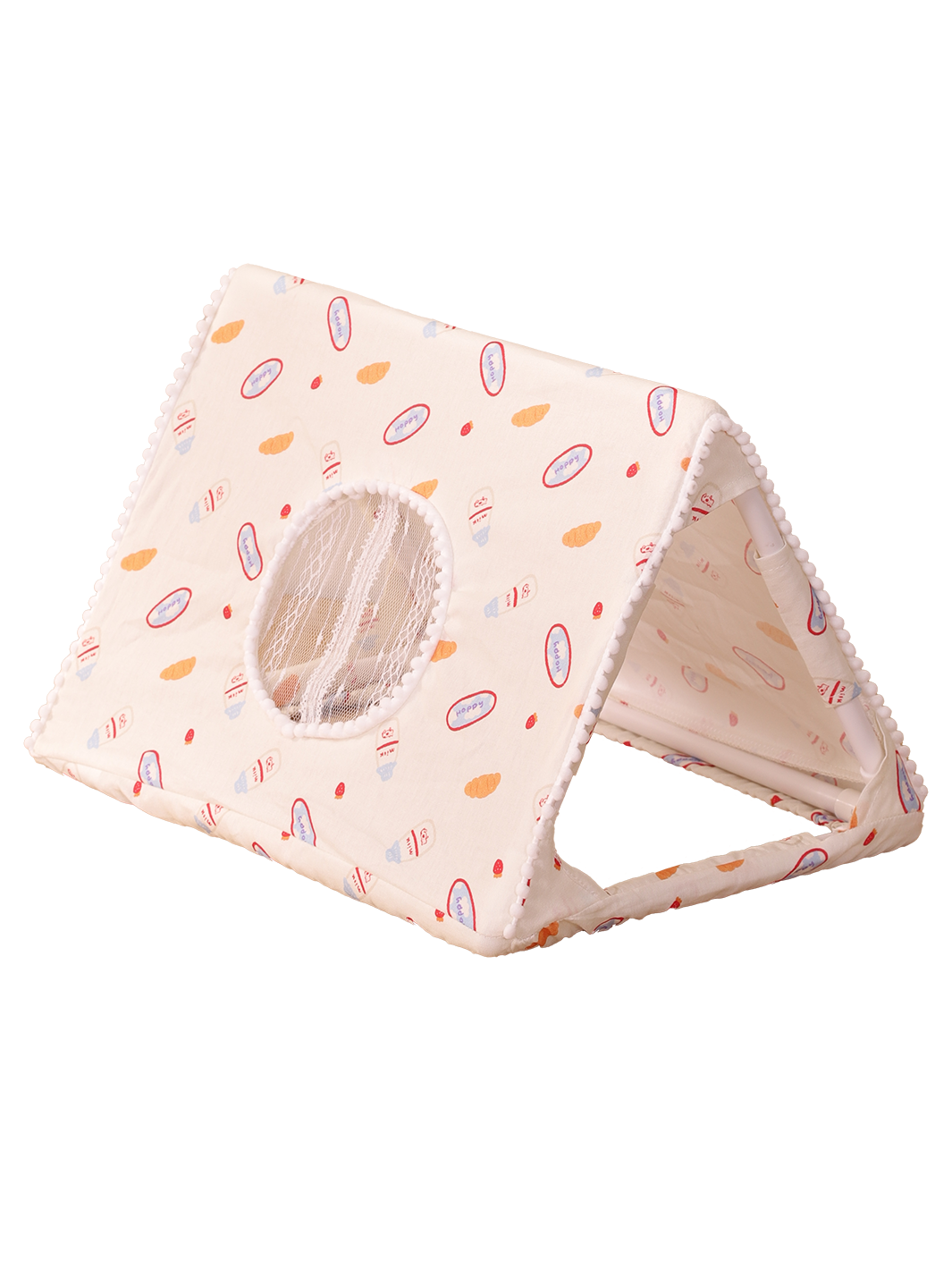 Itandme Pet Tent for Rabbits and Hamsters - Cozy, Breathable House with Transparent Window, High-Quality Hideout, Easy Access Design, Yellow with White Floral Patterns, All-Weather Protection, Small Animal Tent | Floral Pattern Tent | Ventilated Ten