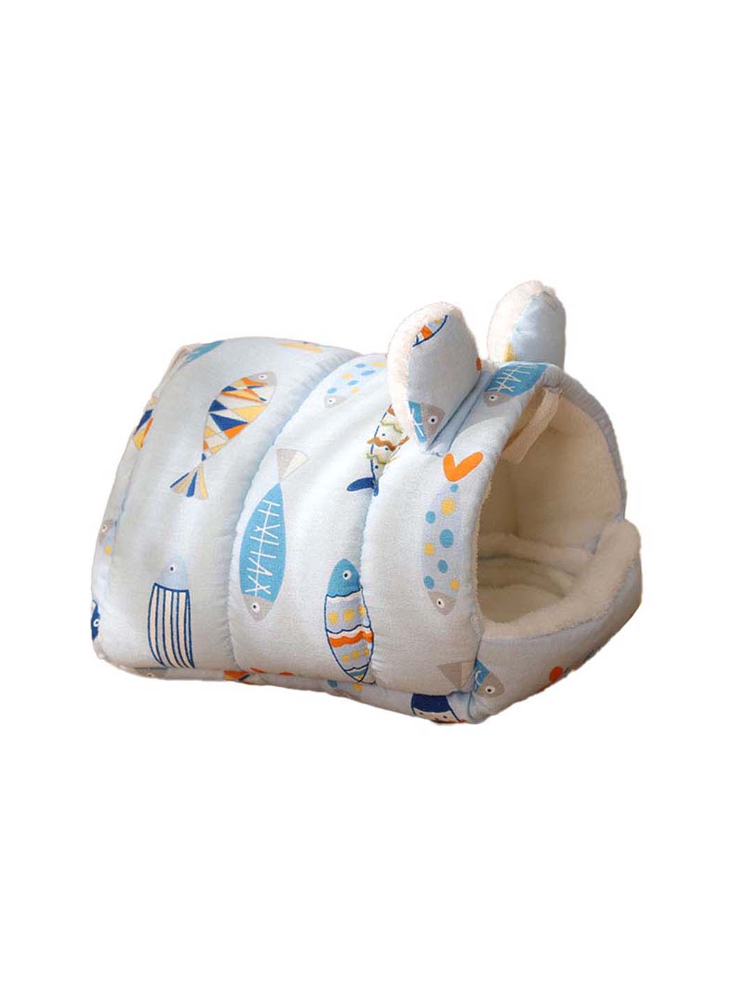 Hamster Rabbit Patterned Warm Bed with Ears Chinchilla Warming Supplies Small Pet Cotton Nest Mouse Nest Pad Squirrel Hedgehog Guinea Chinchilla Pig Bed House Cage Nest Hamster Accessories