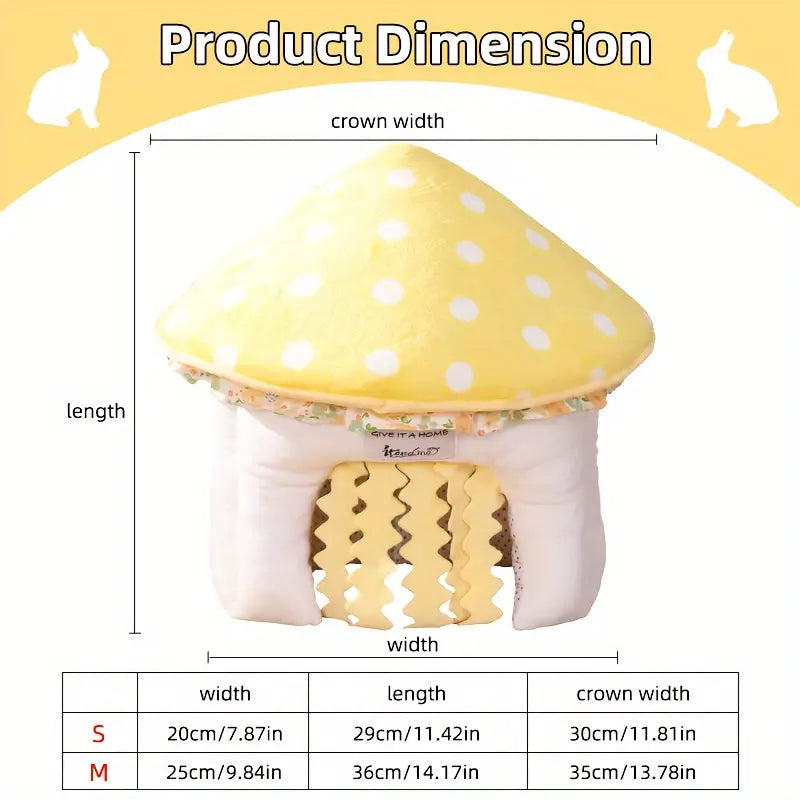 Guinea Pig Hideout, Mushroom Shaped Guinea Pig Tunnel, Guinea Pig Cage Accessories for Guinea Pig, Bunny, Hamster, Chinchilla, Ferret, Rabbit and Other Small Pets