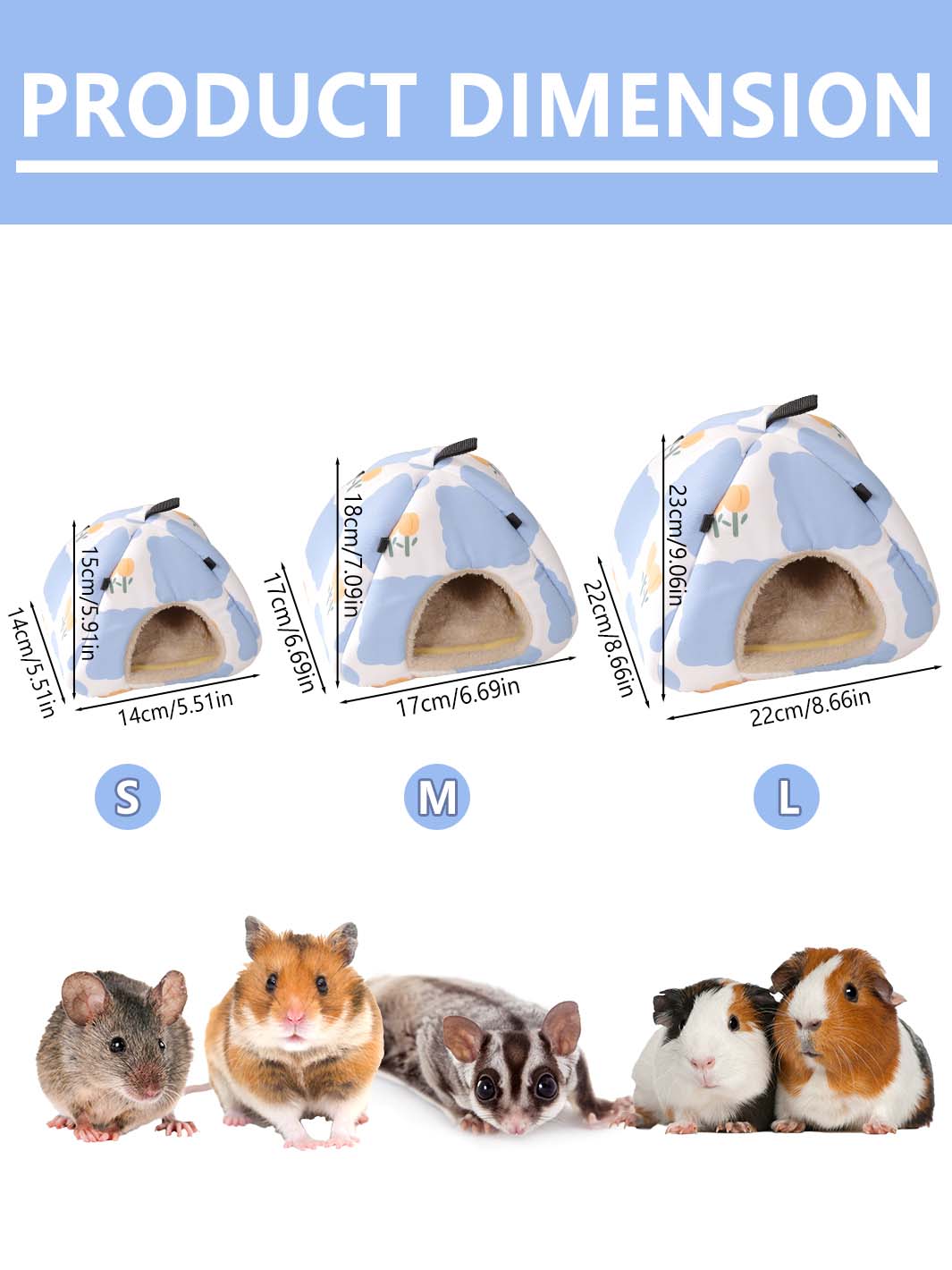 ITANDME Hamster Nest, Winter Warm Bed House, Small Pet Plush Hammock Suitable for Birds Parrots Ferrets Hamsters Chipmunks Guinea Pigs Bunnies