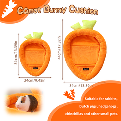 Bunny Bed Rabbit Bed Carrot Shape Bunny Beds Soft Comfortable Rabbits Beds Machine Washable Indoor Guinea Pig Bed Cute Small Animal Bed for Guinea Pig Chinchilla Ferret Squirrel Hedgehog