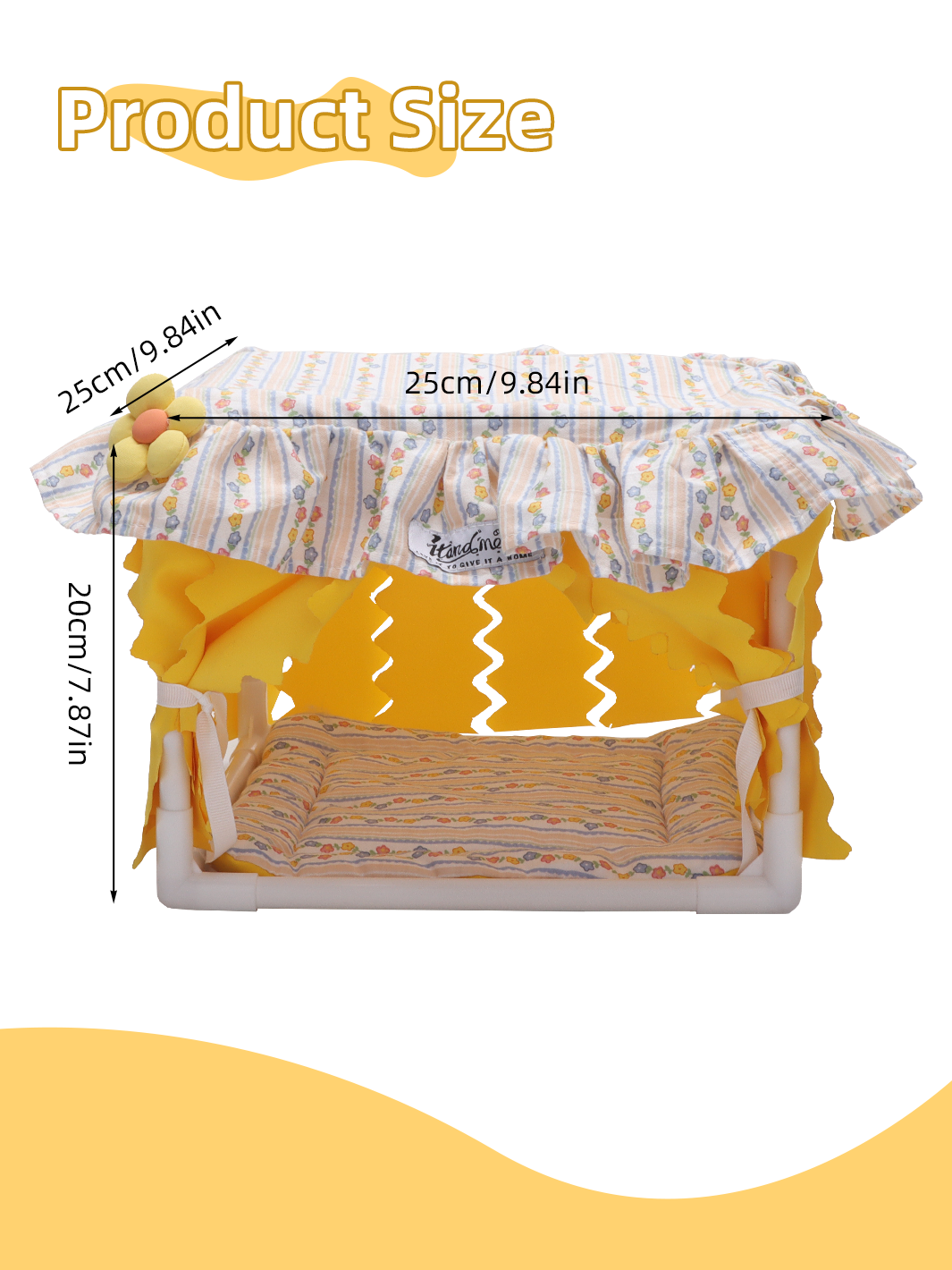 Guinea Pig Hideout Small Animal Bed Breathable Bunny Bed with Lace Flower Design Machine Washable Soft Cushion Indoor Pet Summer House Habitat for Guinea Pig Rabbit Chinchilla Ferret