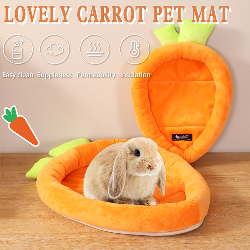 Bunny Bed Rabbit Bed Carrot Shape Bunny Beds Soft Comfortable Rabbits Beds Machine Washable Indoor Guinea Pig Bed Cute Small Animal Bed for Guinea Pig Chinchilla Ferret Squirrel Hedgehog