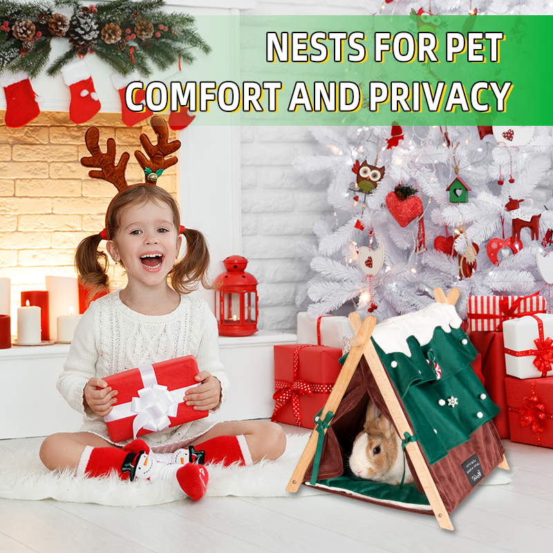 Small Pet Nest for Sleeping, Four Seasons Semi-Closed Luxury Sleep Nest, Suitable for Small and Medium Pets, Warm Home