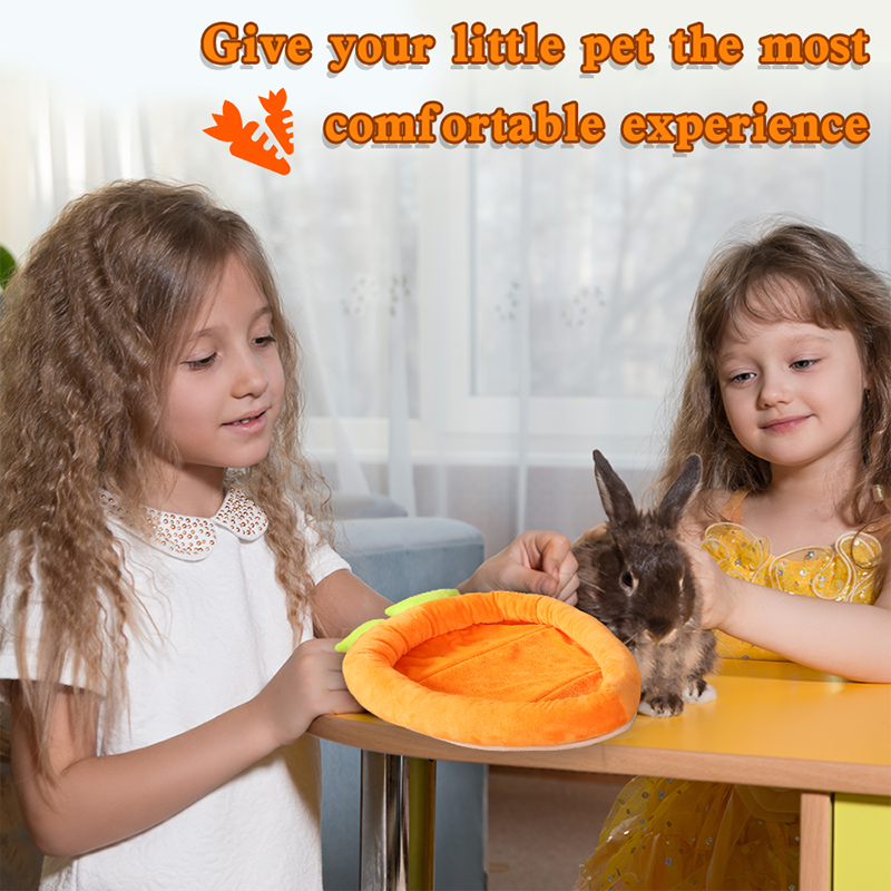 Bunny Bed Rabbit Bed Carrot Shape Bunny Beds Soft Comfortable Rabbits Beds Machine Washable Indoor Guinea Pig Bed Cute Small Animal Bed for Guinea Pig Chinchilla Ferret Squirrel Hedgehog
