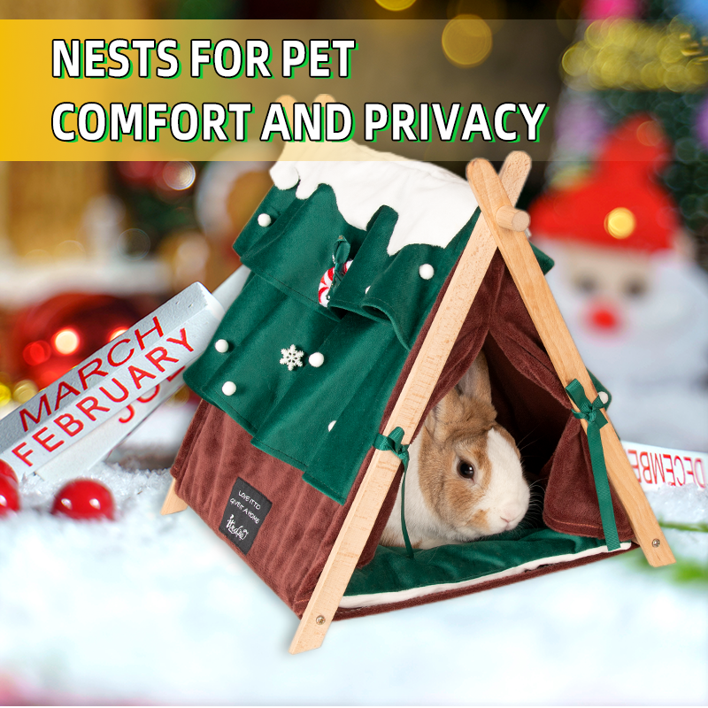 Small Pet Nest for Sleeping, Four Seasons Semi-Closed Luxury Sleep Nest, Suitable for Small and Medium Pets, Warm Home